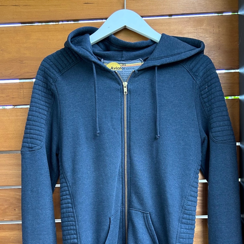 Hoodie Charcoal Blue. Size XS. Aviator Nation